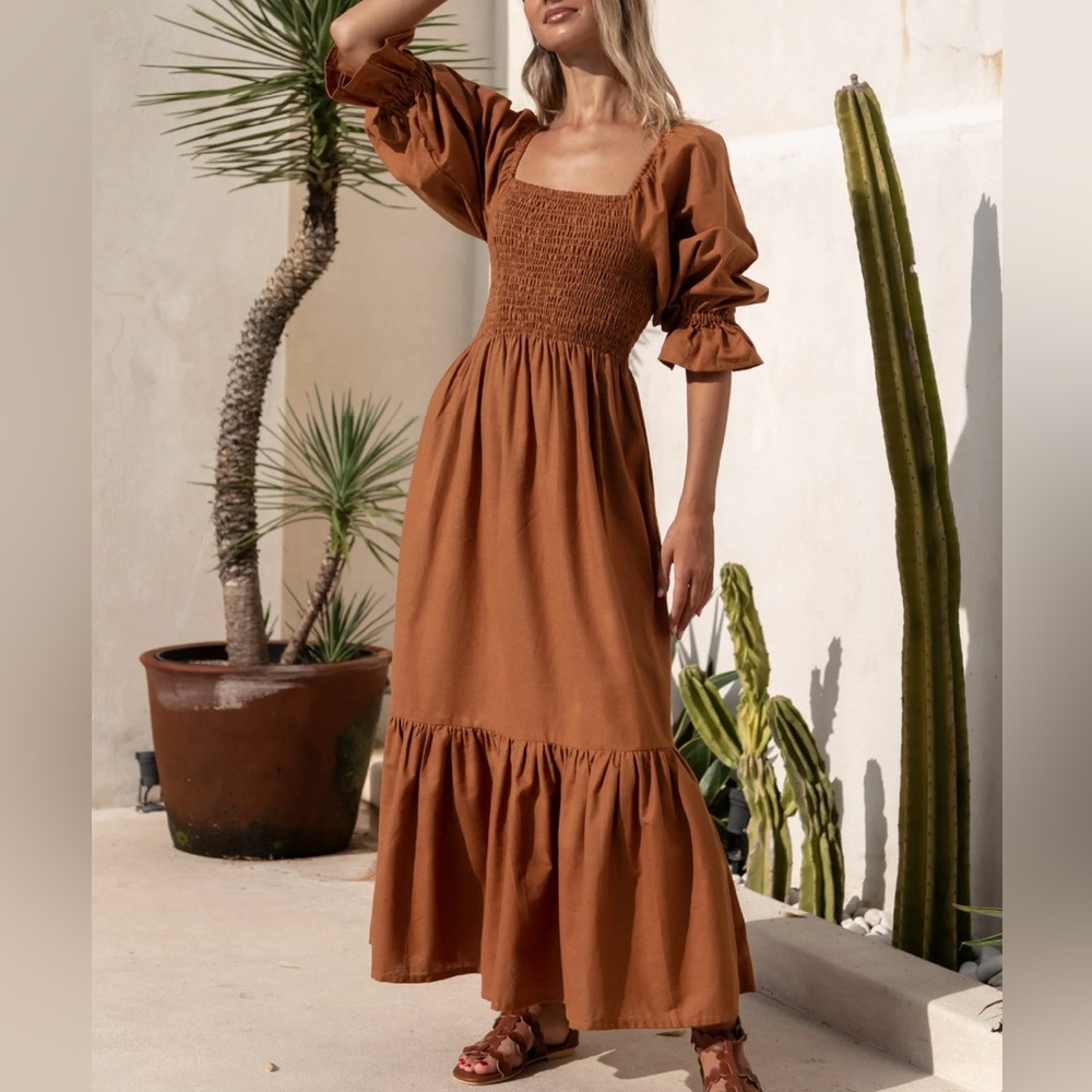 Chic Hazel Linen Maxi Dress by Bali Lane